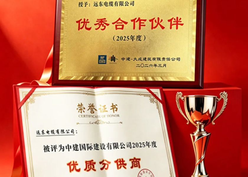 雙獎加冕｜遠東電纜榮獲中建國際、中建-大成年度合作伙伴